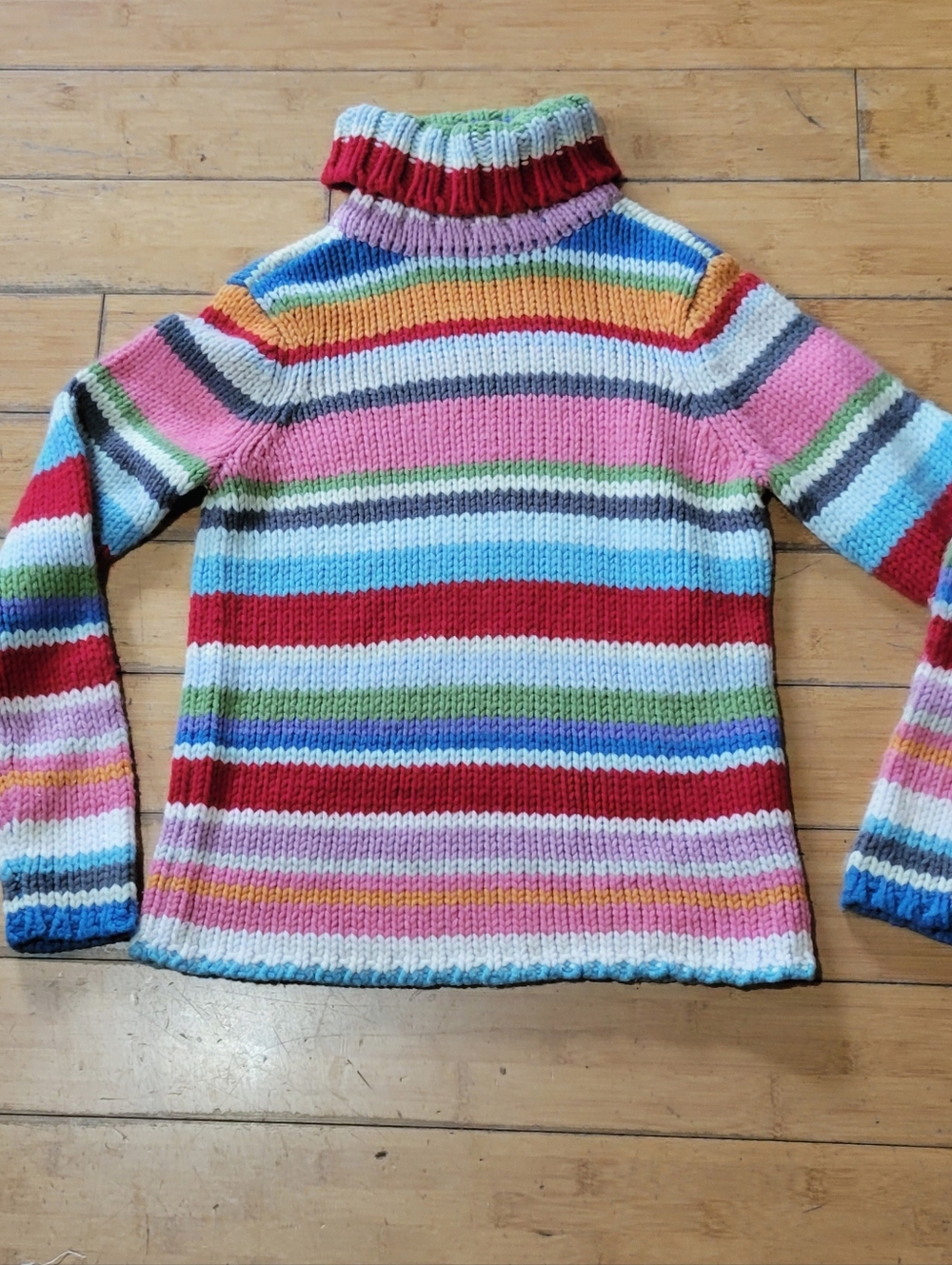 GAP Vtg Y2K Holiday 2000 Rainbow  Chunky Turtleneck Women's S
